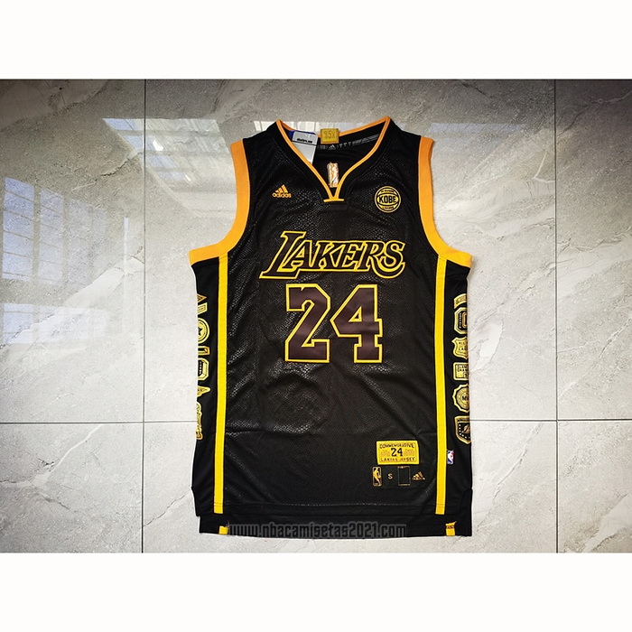 Camiseta Los Angeles Lakers Kobe Bryant #24 Retired Negro